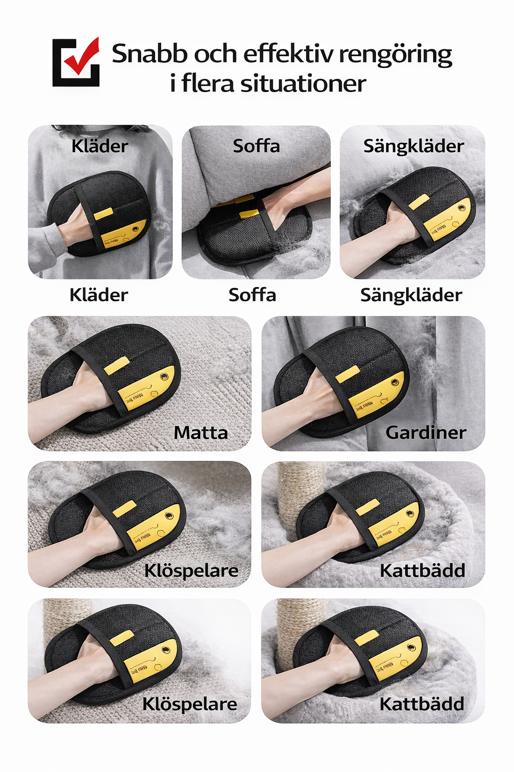 Pälsborttagar-handske för husdjur